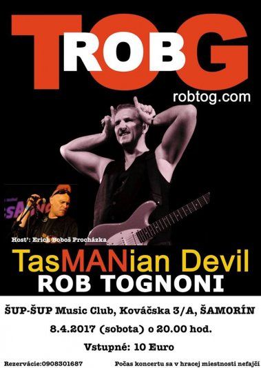 Tasmánsky gitarový diabol v sobotu v Šup-šupe