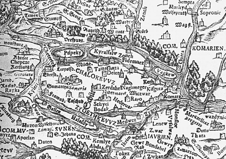Svedectvá starých máp - 2. časť, mapa Wolfganga Laziusa, dvorného lekára a historika Ferdinanda I. 1552-56