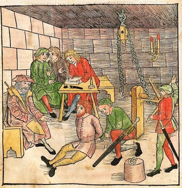 V stredoveku bolo kľúčové priznanie obvineného, preto sa často vynucovalo (ilustračný obrázok)