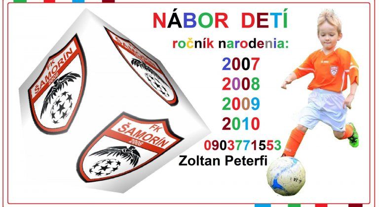 FK Šamorín: Nábor detí