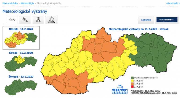 Výstraha SHMÚ pred silným vetrom Výstraha SHMÚ pred silným vetrom