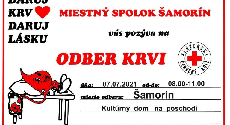 Pozvánka na darovanie krvi