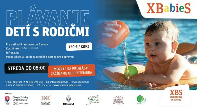 Plávanie detí s rodičmi. Kurzy XBABIES začínajú v septembri Plávanie detí s rodičmi. Kurzy XBABIES začínajú v septembri