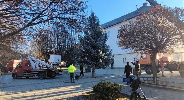 Mestský vianočný strom dorazil na Hlavné námestie Mestský vianočný strom dorazil na Hlavné námestie