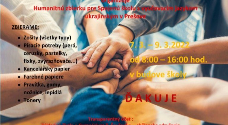 Zbierka pre školu trvá ešte dnes do 16:00 Zbierka pre školu trvá ešte dnes do 16:00