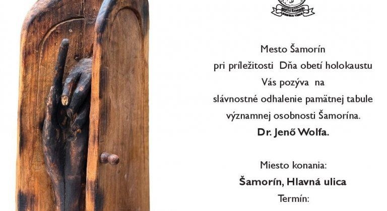 Šamorín si pripomenie „lekára chudobných“. Dr. Jenőovi Wolfovi odhalia pamätnú tabuľu Šamorín si pripomenie „lekára chudobných“. Dr. Jenőovi Wolfovi odhalia pamätnú tabuľu