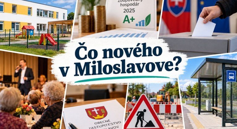 Čo nového v Miloslavove? Obec získala 333-tisíc eur, pripravuje sa na voľby aj stretnutie seniorov Čo nového v Miloslavove? Obec získala 333-tisíc eur, pripravuje sa na voľby aj stretnutie seniorov