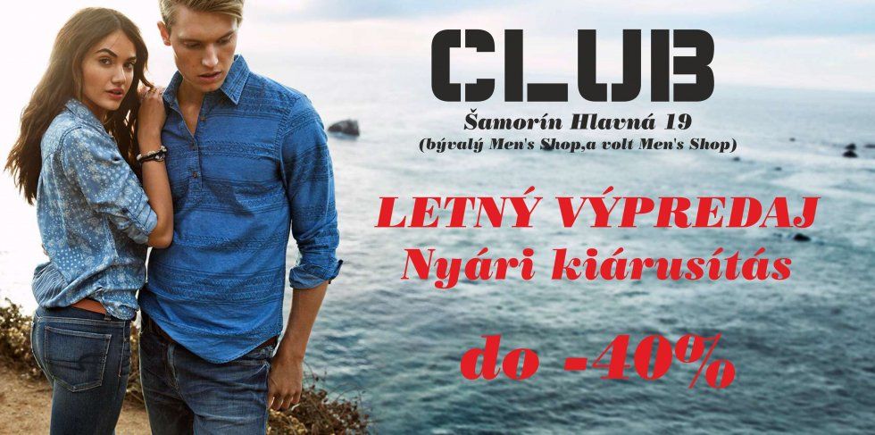 Nyári kiárusítás a Club Divatüzletben Nyári kiárusítás a Club Divatüzletben