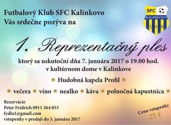 Reprezentačný ples futbalového klubu SFC Kalinkovo