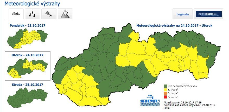 Pozor, v utorok nám hrozí silný vietor Pozor, v utorok nám hrozí silný vietor