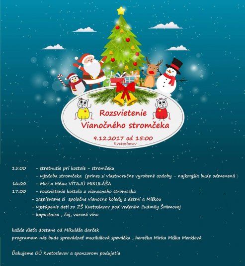 Kvetoslavov: Rozsvietenie vianočného stromčeka