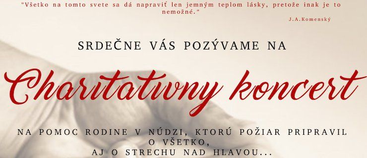 Charitatívny koncert: V predaji už len 54 vstupeniek Charitatívny koncert: V predaji už len 54 vstupeniek