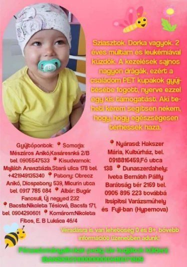 Nagy összefogás a Csallóközben, kupakot gyűjtenek a kétéves Dorkának