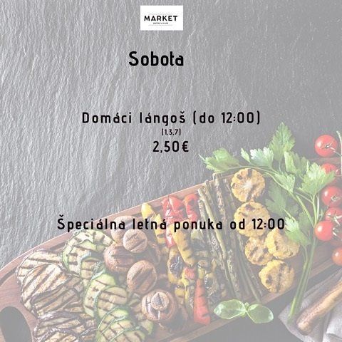 Obedové menu reštaurácie Market Bistro & Cafe 27. júl až 1.august