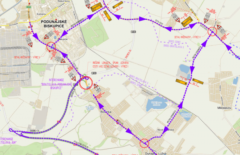 Holnap estétől teljes szélességében lezárják az I/63-as utat Pozsony előtt, mutatjuk merre tud kerülni!