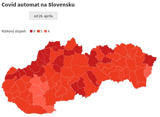 Dobrá správa pre Slovensko: Ani jeden okres v čiernej fáze