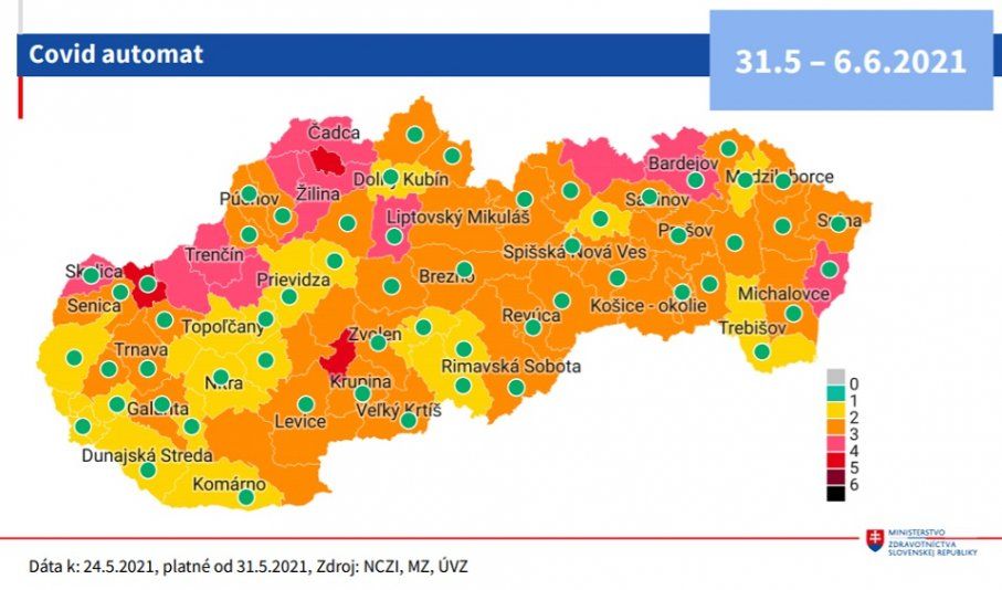 Od pondelka sa okres Dunajská Streda posúva do žltej farby. Pozrite si aké platia opatrenia