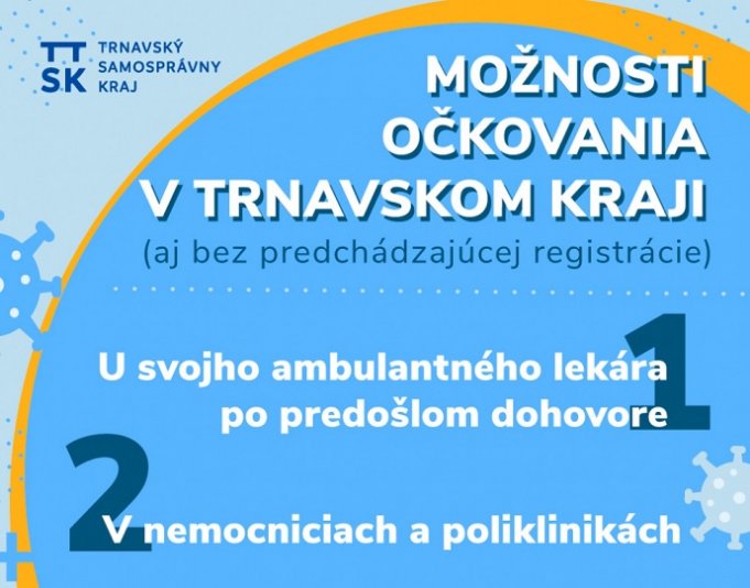 Možnosti očkovania v Trnavskom kraji (aktuálne od 21. 9. 2021)