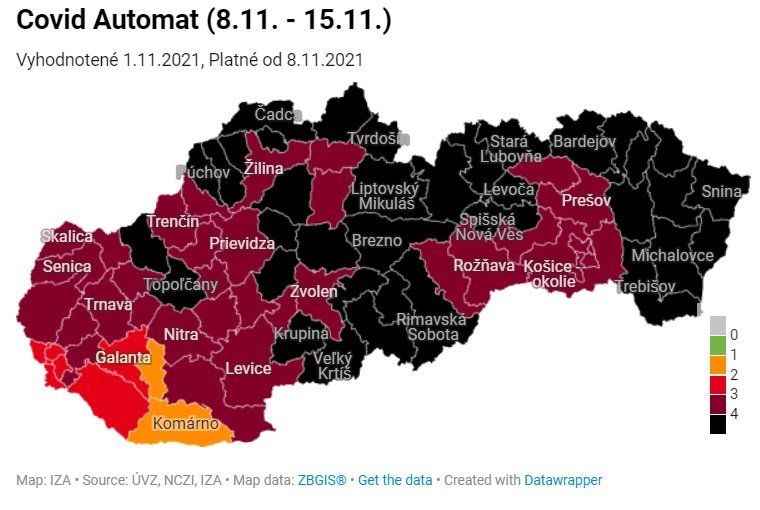 Slovensko sa zafarbuje do čierna, Dunajská Streda ostáva červená