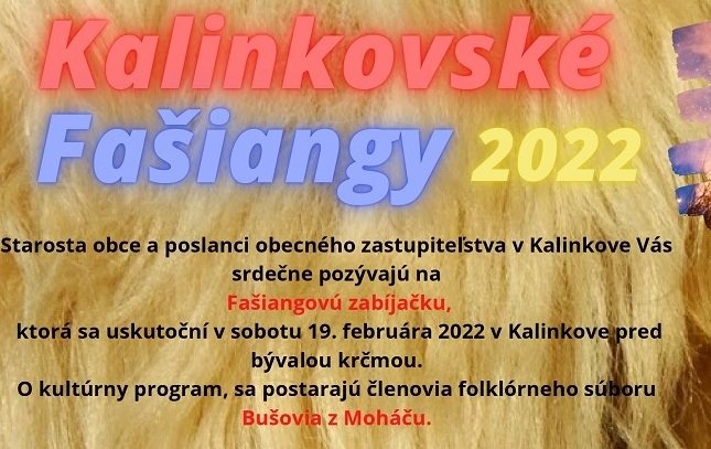 Pozvánka na Kalinkovské fašiangy 2022 