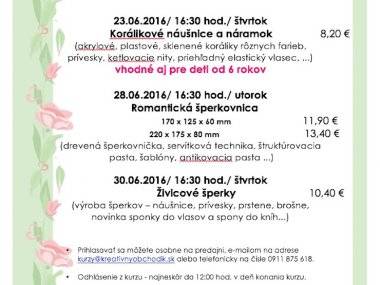 Kreatívny obchodík otvára júnové kurzy Kreatívny obchodík otvára júnové kurzy