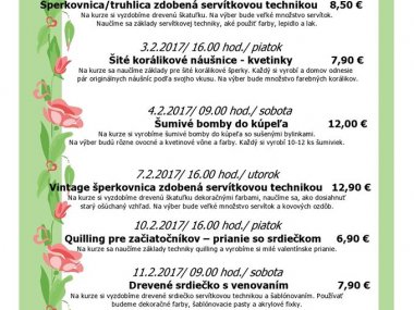 Februárové a prázdninové aktivity Kreatívneho obchodíku Februárové a prázdninové aktivity Kreatívneho obchodíku