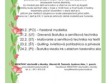 Februárové a prázdninové aktivity Kreatívneho obchodíku Februárové a prázdninové aktivity Kreatívneho obchodíku