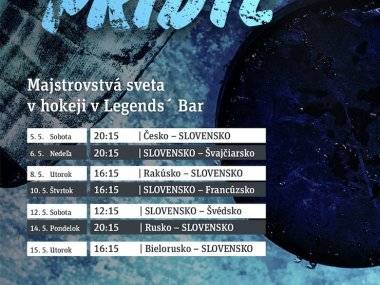 Tipy na víkend: v Legends ́ Bar začínajú MS v hokeji, romatická plavba loďou Ondava, návšteva kina, futbalový zápas... Tipy na víkend: v Legends ́ Bar začínajú MS v hokeji, romatická plavba loďou Ondava, návšteva kina, futbalový zápas...