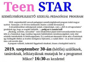 KCSSZ -Teen STAR-plakát 2019 szept.30