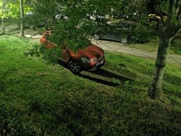 auto na tráve
